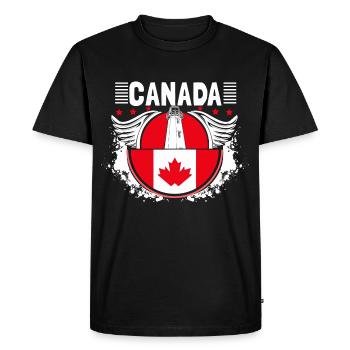 Pays du wapiti du Canada - T-shirt Premium bio Homme - noir - Devant - Nico (187cm)