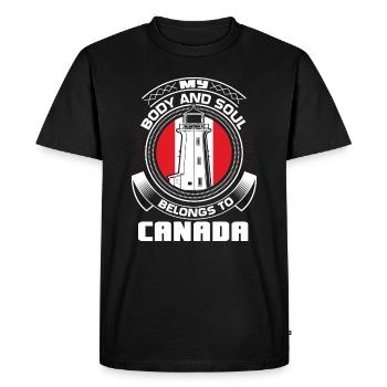 Drapeau érable du Canada - T-shirt Premium bio Homme - noir - Devant - Nico (187cm)