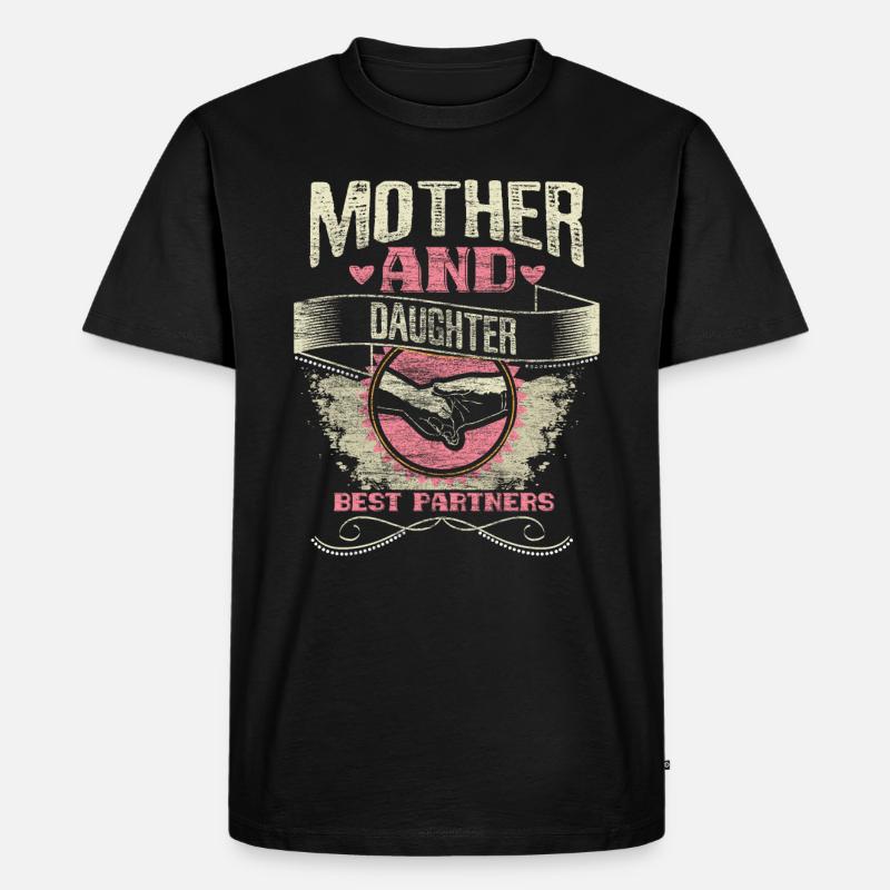 Mutter Tochter Beste Freunde Eltern - Männer Premium Bio T-Shirt - Schwarz