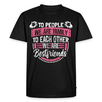 Mère Fille Amis Mère Amour - T-shirt Premium bio Homme - noir - Devant - Nico (187cm)