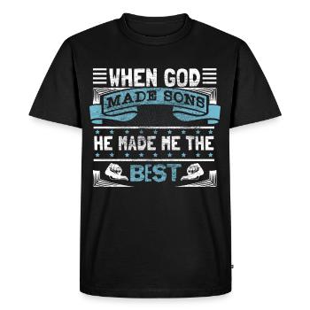 Best Son Father Gift - Men's Premium Organic T-Shirt - black - Front - Nico (187cm)
