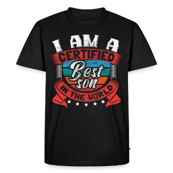 Best Son Dad's Birthday Gift Idea - Men's Premium Organic T-Shirt - black - Front - Nico (187cm)
