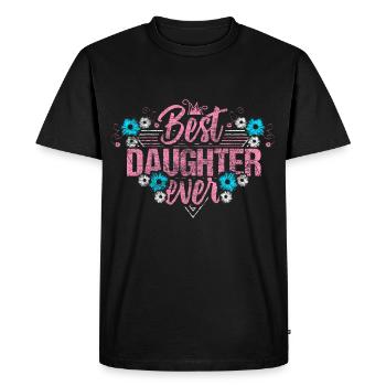 Fille Mère Fille - T-shirt Premium bio Homme - noir - Devant - Nico (187cm)
