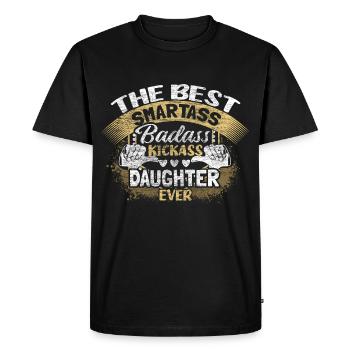 Fille fille - T-shirt Premium bio Homme - noir - Devant - Nico (187cm)