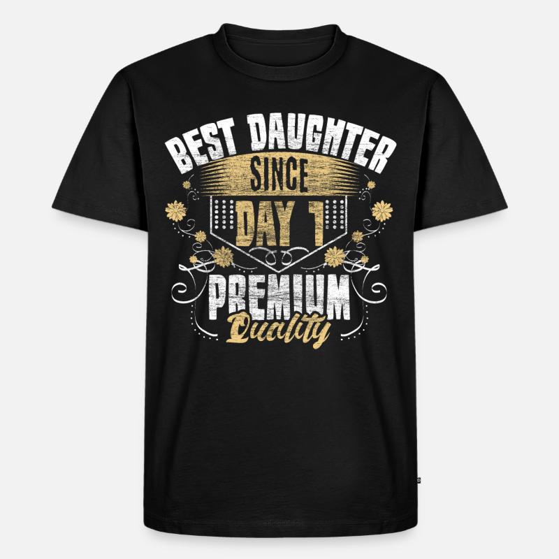 Tochter Vater Süß Geschenkidee - Männer Premium Bio T-Shirt - Schwarz