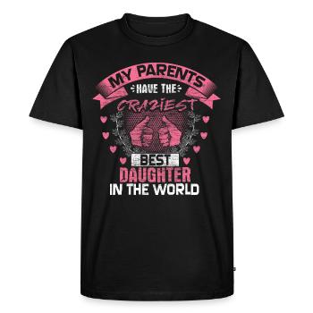 Meilleure idée cadeau amusante pour les parents de filles - T-shirt Premium bio Homme - noir - Devant - Nico (187cm)