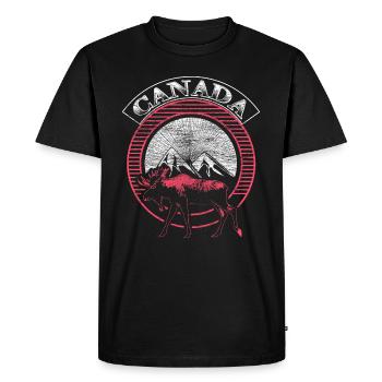 Cadeau d’origine acéricole du Canada - T-shirt Premium bio Homme - noir - Devant - Nico (187cm)