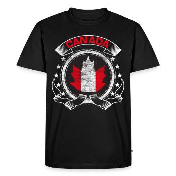 Érable du Canada - T-shirt Premium bio Homme - noir - Devant - Nico (187cm)