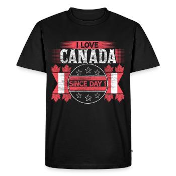 Idée cadeau Canada Snow Origin - T-shirt Premium bio Homme - noir - Devant - Nico (187cm)