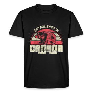 Canada Maple Origin - Men's Premium Organic T-Shirt - black - Front - Nico (187cm)