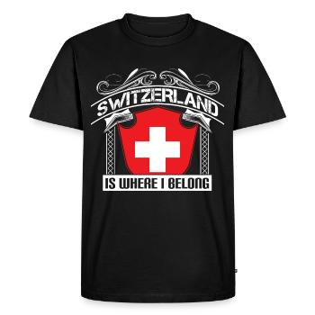 Schweiz Matterhorn Herkunft - Männer Premium Bio T-Shirt - Schwarz - Vorne - Nico (187cm)