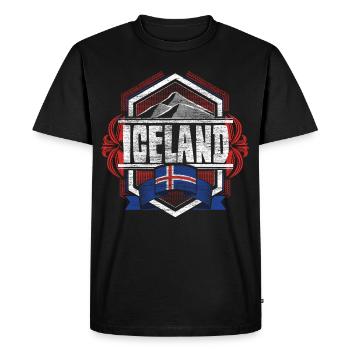 Islande Nordic Pride - T-shirt Premium bio Homme - noir - Devant - Nico (187cm)