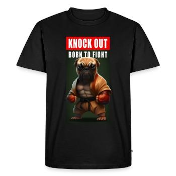 Cool Funny Boxing Dog Bulldog Gift - Men's Premium Organic T-Shirt - black - Front - Nico (187cm)