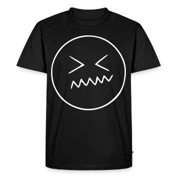 Emoji sketch blanc agacé - T-shirt Premium bio Homme - noir - Devant - Nico (187cm)