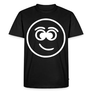 Emoji sketch blanc joyeux - T-shirt Premium bio Homme - noir - Devant - Nico (187cm)