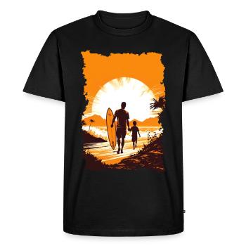 Père et fils surfeur cadeau surfeur - T-shirt Premium bio Homme - noir - Devant - Nico (187cm)