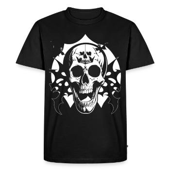 Horror Skull Skull Art Skull Gothic Heavy Metal - Men's Premium Organic T-Shirt - black - Front - Nico (187cm)