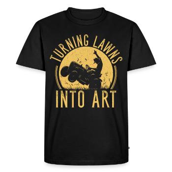 les pelouses en art Tondre la pelouse Drôle de jardinier - T-shirt Premium bio Homme - noir - Devant - Nico (187cm)
