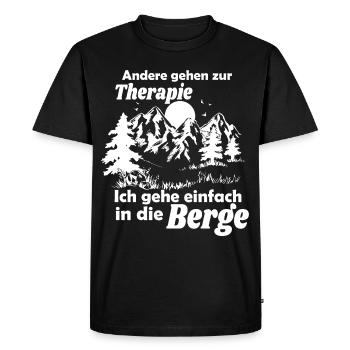 Andere gehen zur Therapie ich geh Wandern Geschenk - Männer Premium Bio T-Shirt - Schwarz - Vorne - Nico (187cm)