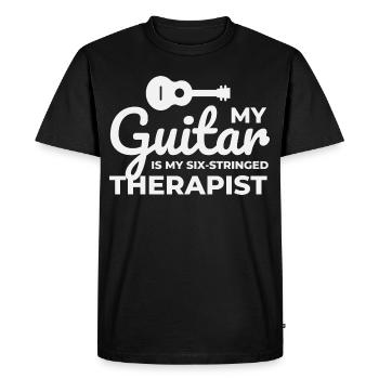 Thérapie à six cordes : célébrer la guitare - T-shirt Premium bio Homme - noir - Devant - Nico (187cm)