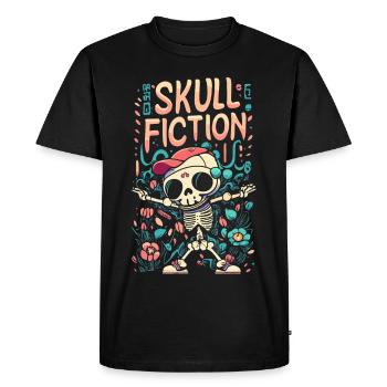 Skull Fiction Skull Skull Art Pixel Art - Men's Premium Organic T-Shirt - black - Front - Nico (187cm)