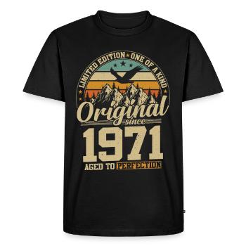 53 Year 1971 Birthday Gift Limited Edition - Men's Premium Organic T-Shirt - black - Front - Nico (187cm)