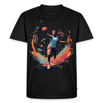 Handball player streetwear Iconic style - Men's Premium Organic T-Shirt - black - Front - Nico (187cm)