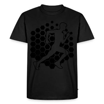 Jogging de fitness pour femmes Jogging pour hommes - T-shirt Premium bio Homme - noir - Devant - Nico (187cm)