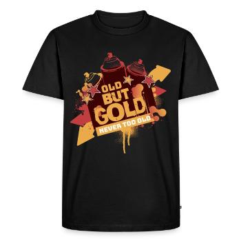Vieux mais doré graffiti rétro jamais trop vieux - T-shirt Premium bio Homme - noir - Devant - Nico (187cm)