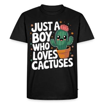 Cactus Cactus Plante du désert - T-shirt Premium bio Homme - noir - Devant - Nico (187cm)
