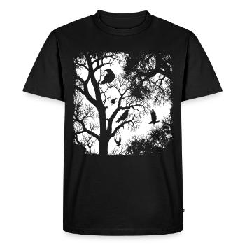 Corbeau Corbeau Forêt Sombre , Goth Graphique - T-shirt Premium bio Homme - noir - Devant - Nico (187cm)