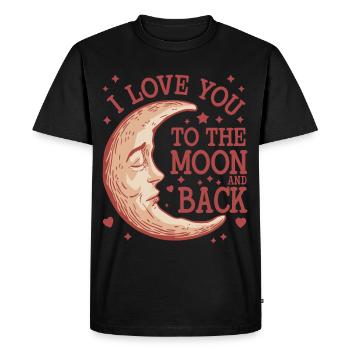 Je t’aime jusqu’à la Lune et retour Saint-Valentin - T-shirt Premium bio Homme - noir - Devant - Nico (187cm)