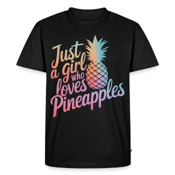 Pineapple tropical hawaiian fruit - Men's Premium Organic T-Shirt - black - Front - Nico (187cm)