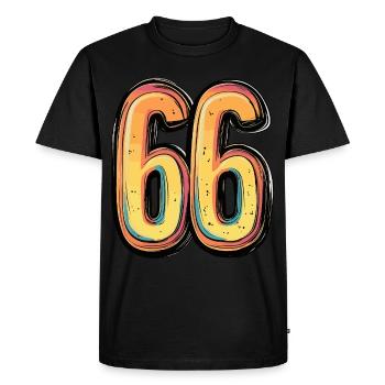 66 Number Colorful - Men's Premium Organic T-Shirt - black - Front - Nico (187cm)