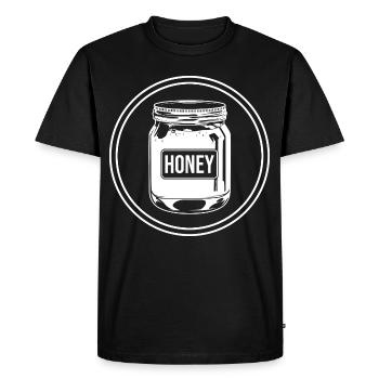Honey symbol beekeeper - Men's Premium Organic T-Shirt - black - Front - Nico (187cm)