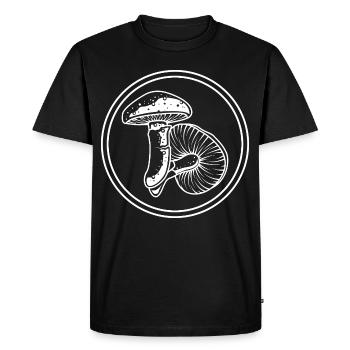 Mushrooms Icon - Men's Premium Organic T-Shirt - black - Front - Nico (187cm)