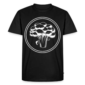 Broccoli Vegetables - Men's Premium Organic T-Shirt - black - Front - Nico (187cm)