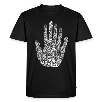 Je suis unique - T-shirt Premium bio Homme - noir - Devant - Nico (187cm)