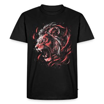 Lion Coloré Tête de Lion Néon Coloré Prédateur Art - T-shirt Premium bio Homme - noir - Devant - Nico (187cm)