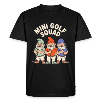 Équipe de minigolf – 3 nains en action - T-shirt Premium bio Homme - noir - Devant - Nico (187cm)
