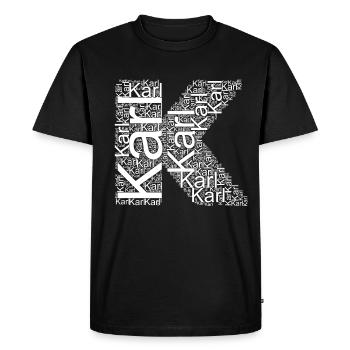 Le prénom de Karl comme nuage de mots - T-shirt Premium bio Homme - noir - Devant - Nico (187cm)