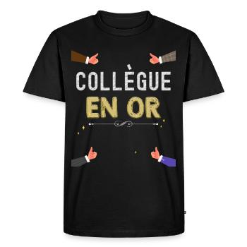 Précieux Collègue En Or Homme Et Femme - T-shirt Premium bio Homme - noir - Devant - Nico (187cm)