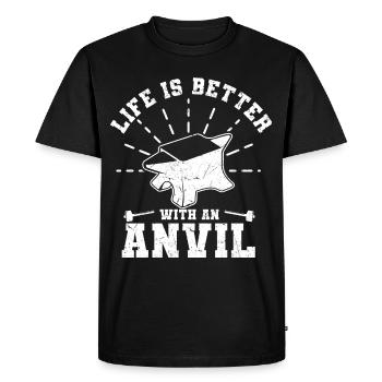 Forgeron Anvil | Idée cadeau d’artisan métallurgiste - T-shirt Premium bio Homme - noir - Devant - Nico (187cm)