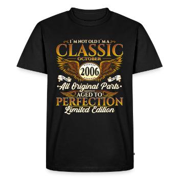 Classic October 2006 16th Birthday Gift - Men's Premium Organic T-Shirt - black - Front - Nico (187cm)