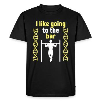 I Like Going To The Bar : Fitness Calisthenics Pul - Men's Premium Organic T-Shirt - black - Front - Nico (187cm)