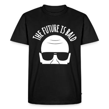 L’avenir est chauve : drôle de citation de cheveux chauves - T-shirt Premium bio Homme - noir - Devant - Nico (187cm)