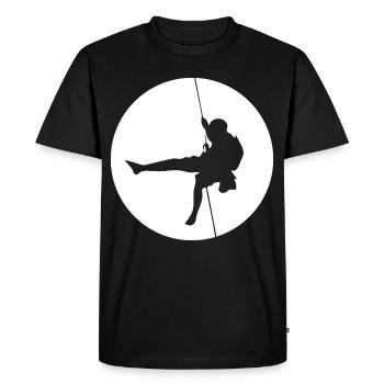 Moon - Climbing - (2) - Men's Premium Organic T-Shirt - black - Front - Nico (187cm)