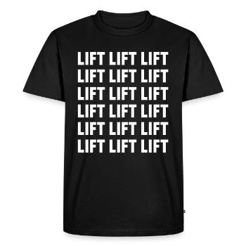 Lift pattern : Fitness weight lifting sport - Men's Premium Organic T-Shirt - black - Front - Nico (187cm)