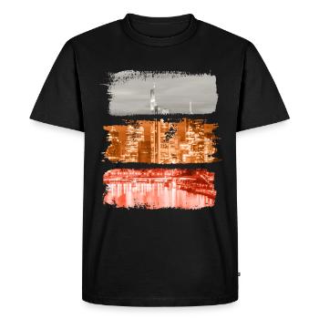 Francfort Vintage Retro Allemagne City Skyline - T-shirt Premium bio Homme - noir - Devant - Nico (187cm)