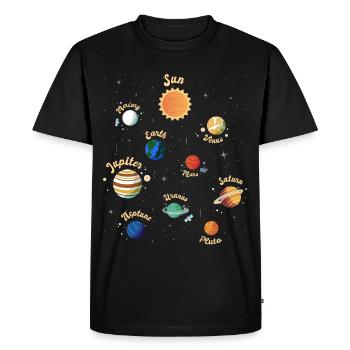 Connaissances spatiales sur les planètes du système solaire pour les enfants - T-shirt Premium bio Homme - noir - Devant - Nico (187cm)